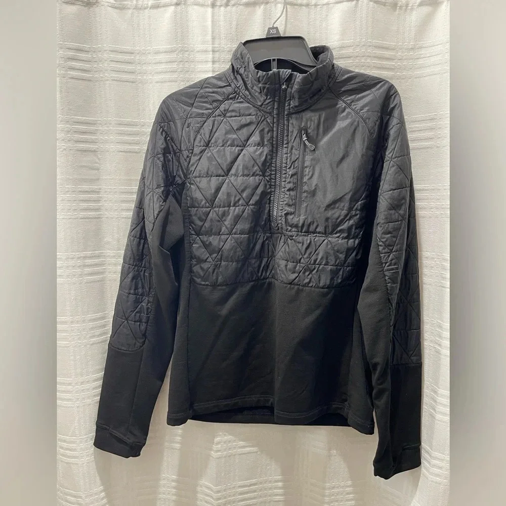 Smartwool propulsion 1/2 zip merino wool pullover black active jacket medium - Picture 1 of 8